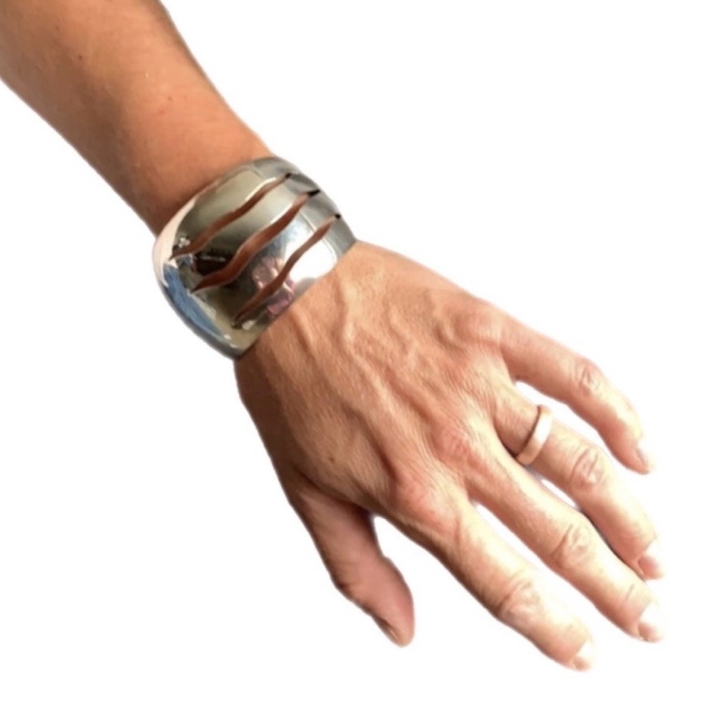 Artisan made silver statement cuff